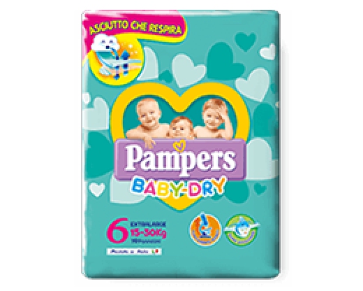 PAMPERS BABY DRY EXTRALARGE
